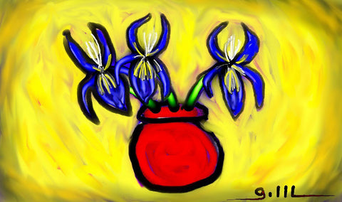 Red Pot Irises - GallaherGallery.com