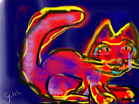 Cat Stunt - Greeting Card - GallaherGallery.com