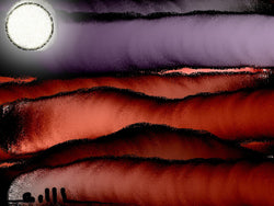 3 Moons and Red Waves - Greeting Card - GallaherGallery.com